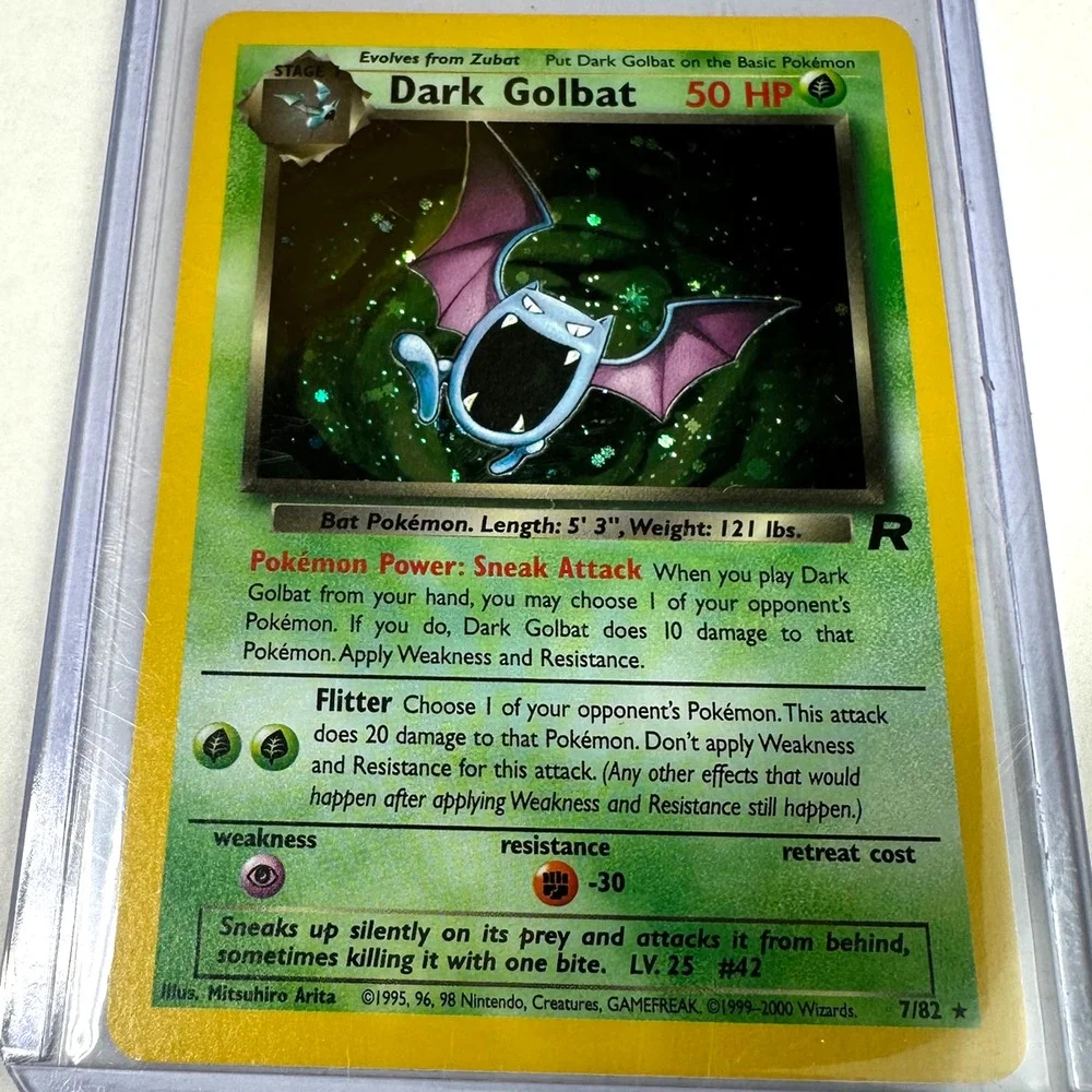 2000 Pokemon Team Rocket Dark Golbat 7/82 Holo Rare Unlimited Never Played